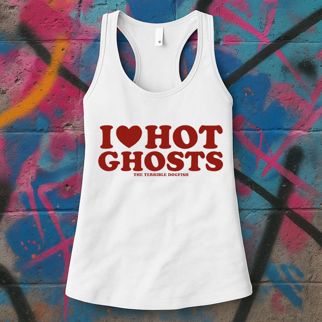 I Heart Hot Ghosts Womens Tank Top
