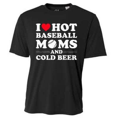 I Heart Hot baseball MomsI Love Hot baseball Mom Cold Beer Cooling Performance Crew T-Shirt