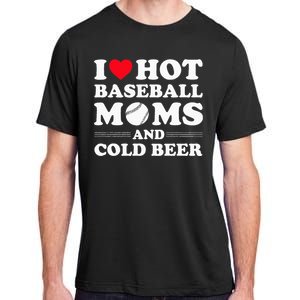 I Heart Hot baseball MomsI Love Hot baseball Mom Cold Beer Adult ChromaSoft Performance T-Shirt