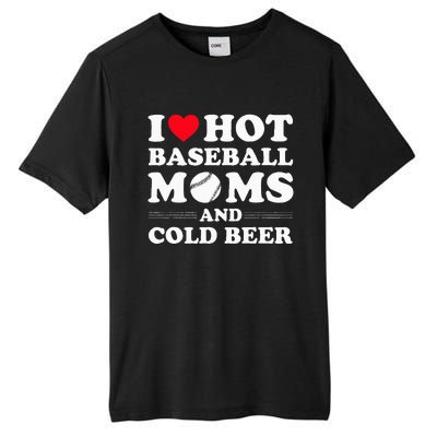 I Heart Hot baseball MomsI Love Hot baseball Mom Cold Beer Tall Fusion ChromaSoft Performance T-Shirt