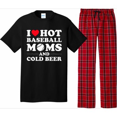 I Heart Hot baseball MomsI Love Hot baseball Mom Cold Beer Pajama Set