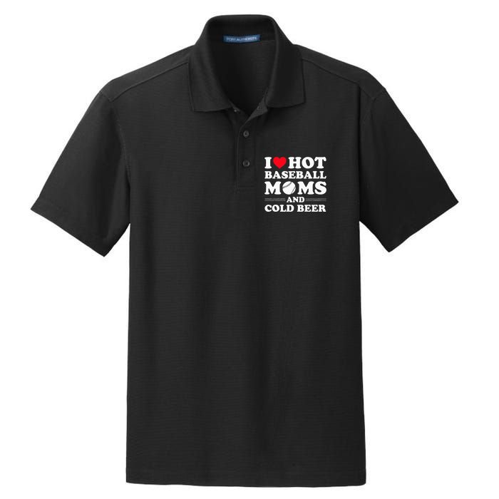 I Heart Hot baseball MomsI Love Hot baseball Mom Cold Beer Dry Zone Grid Polo