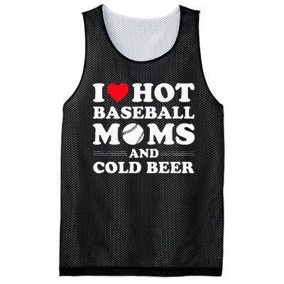 I Heart Hot baseball MomsI Love Hot baseball Mom Cold Beer Mesh Reversible Basketball Jersey Tank