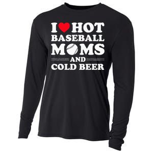 I Heart Hot baseball MomsI Love Hot baseball Mom Cold Beer Cooling Performance Long Sleeve Crew