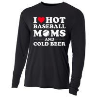 I Heart Hot baseball MomsI Love Hot baseball Mom Cold Beer Cooling Performance Long Sleeve Crew