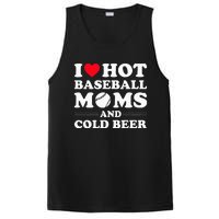 I Heart Hot baseball MomsI Love Hot baseball Mom Cold Beer PosiCharge Competitor Tank