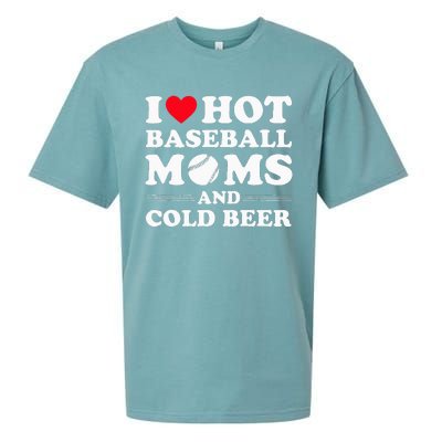 I Heart Hot baseball MomsI Love Hot baseball Mom Cold Beer Sueded Cloud Jersey T-Shirt