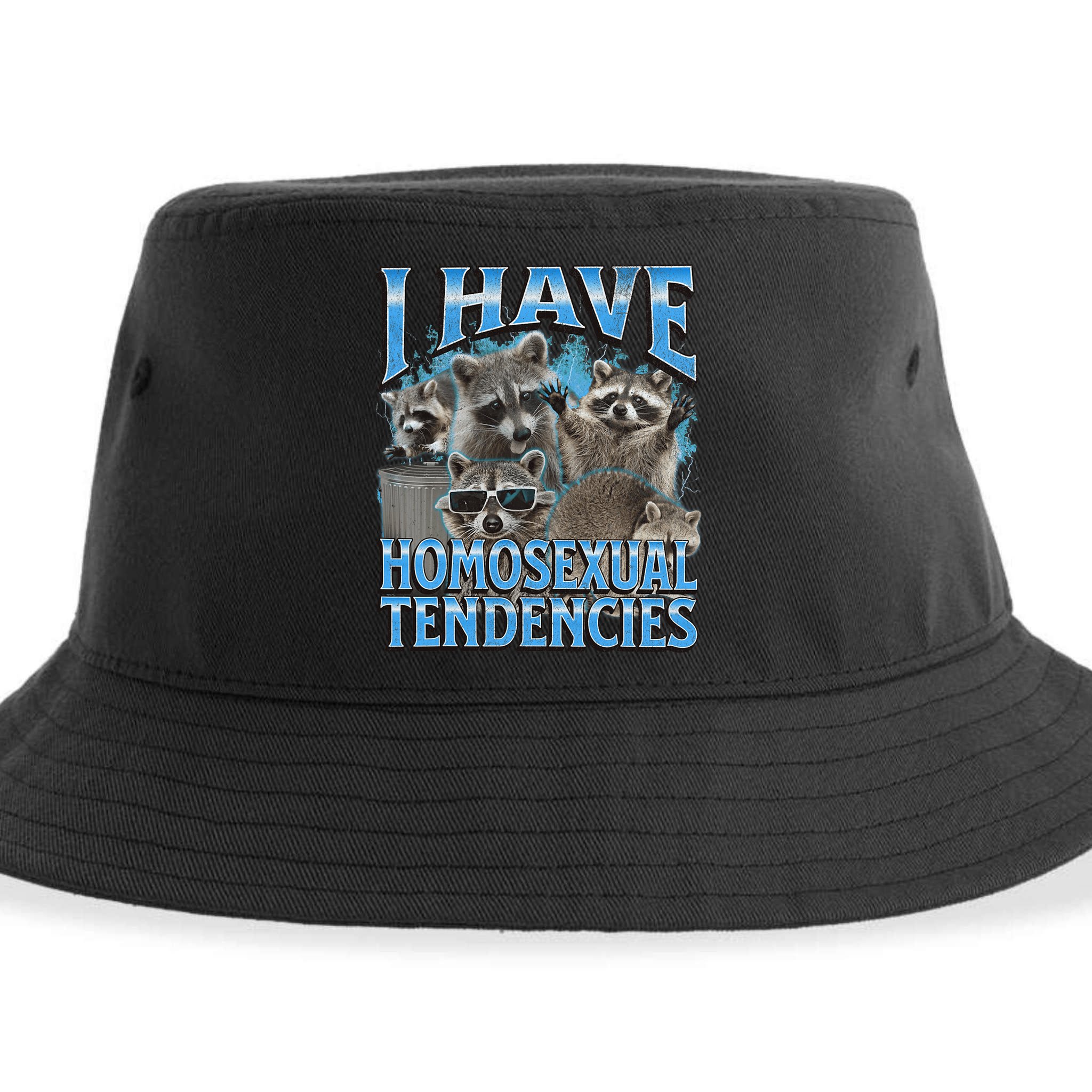 I Have Homosexual Tendencies Funny Raccoon Meme Bootleg Sustainable Bucket Hat