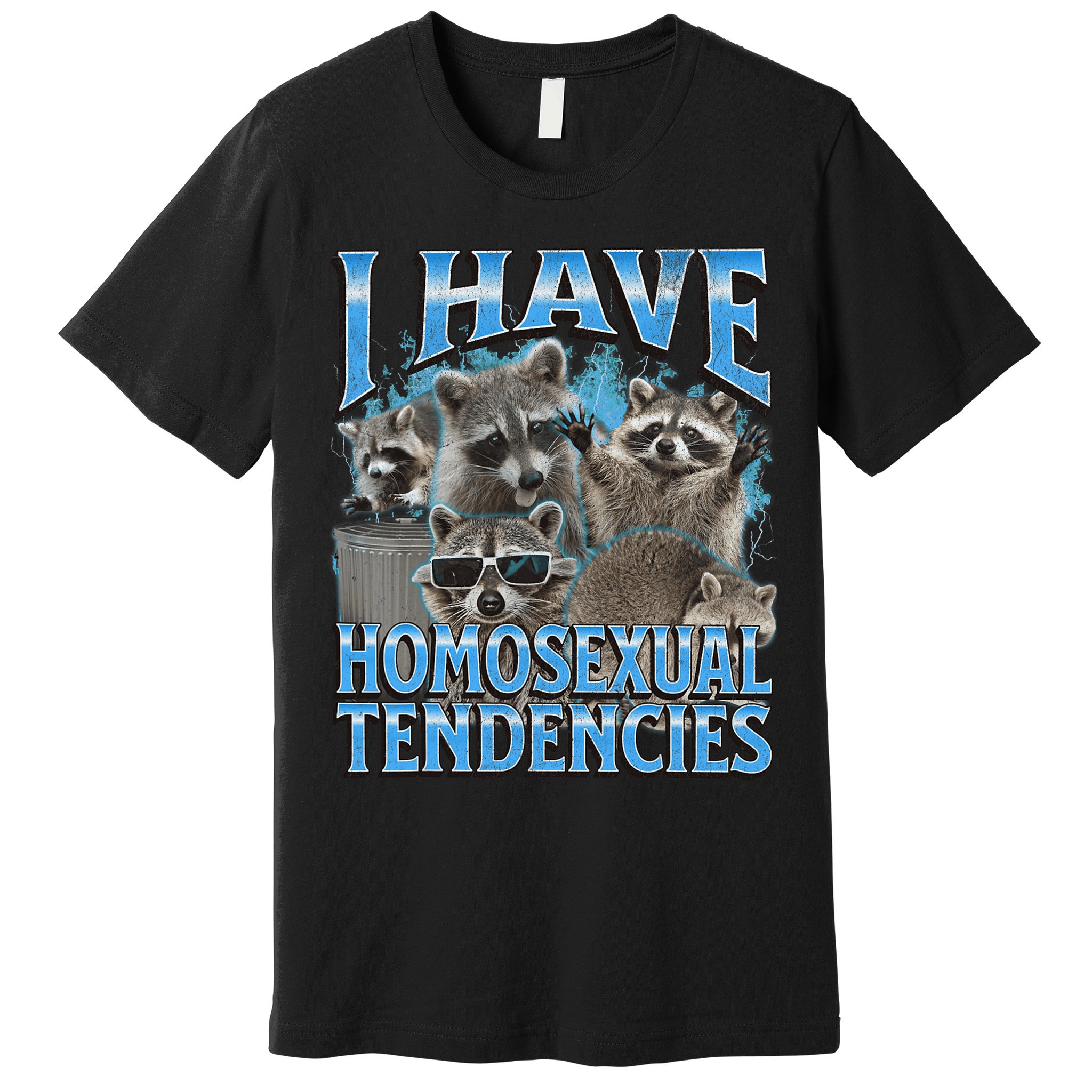 I Have Homosexual Tendencies Funny Raccoon Meme Bootleg Premium T-Shirt