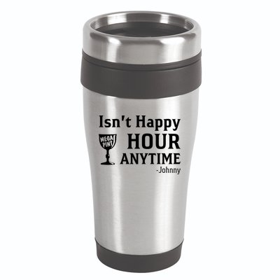 Isn't Happy Hour Anytime Justice For Johnny Depp Mega Pint 16oz Travel Tumbler