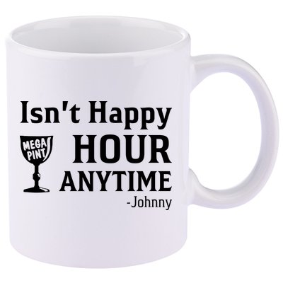 Isn't Happy Hour Anytime Justice For Johnny Depp Mega Pint 11oz C Handle Ceramic Mug
