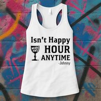 Isn't Happy Hour Anytime Justice For Johnny Depp Mega Pint Womens Tank Top