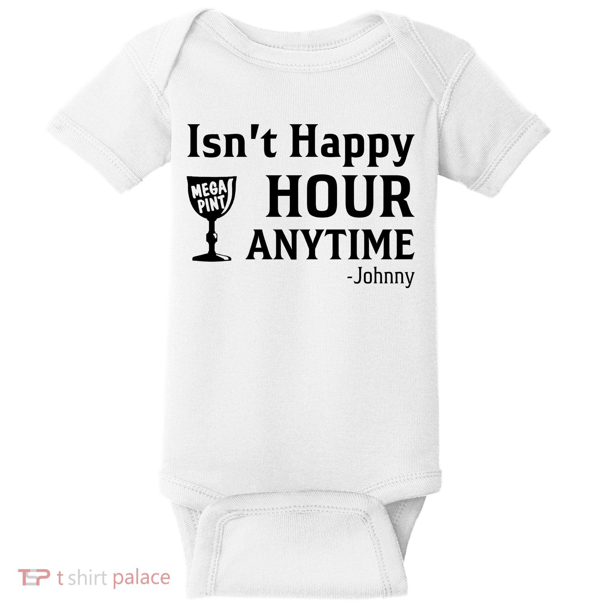 Isn't Happy Hour Anytime Justice For Johnny Depp Mega Pint Baby Bodysuit