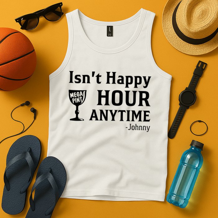 Isn't Happy Hour Anytime Justice For Johnny Depp Mega Pint Tank Top