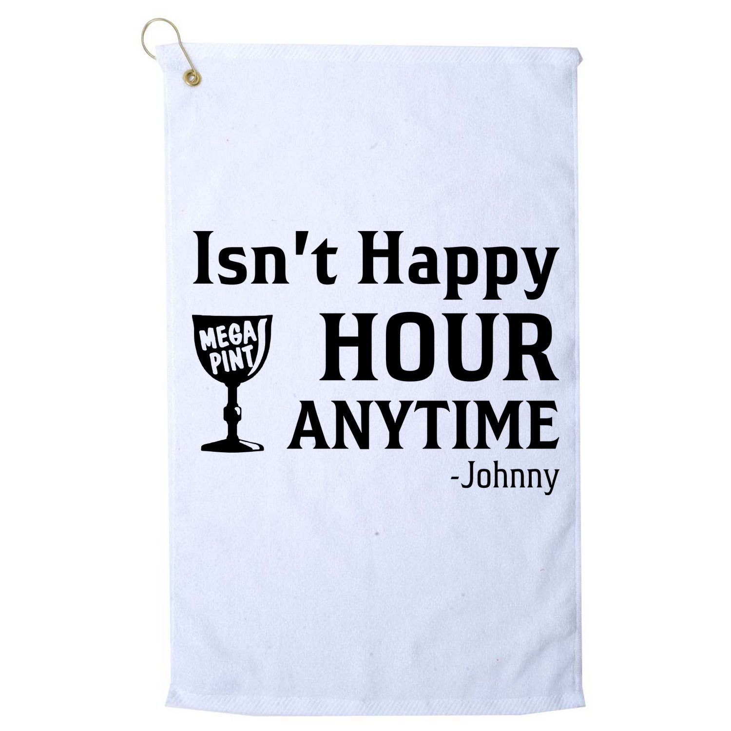 Isn't Happy Hour Anytime Justice For Johnny Depp Mega Pint Golf Towel