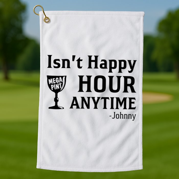 Isn't Happy Hour Anytime Justice For Johnny Depp Mega Pint Golf Towel