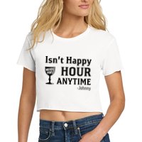 Isn't Happy Hour Anytime Justice For Johnny Depp Mega Pint Crop Top
