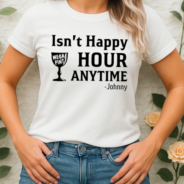 Isn't Happy Hour Anytime Justice For Johnny Depp Mega Pint Womens T-Shirt