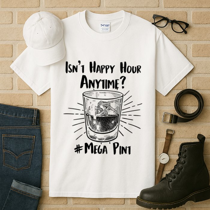 Isn't Happy Hour Anytime? #Mega Pint Tall T-Shirt