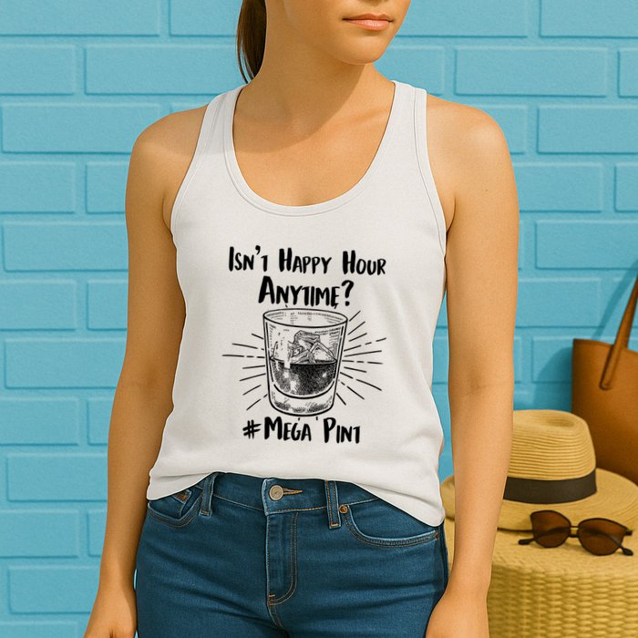 Isn't Happy Hour Anytime? #Mega Pint Womens Tank Top