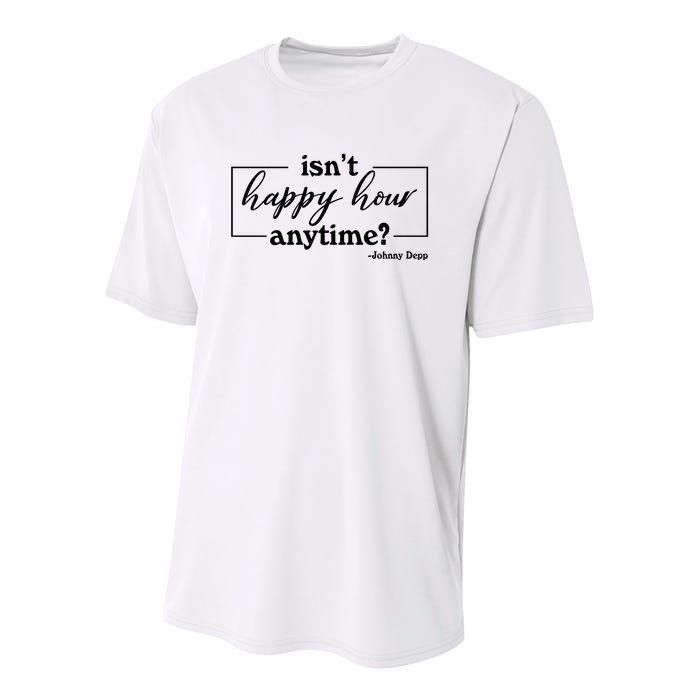 Isn't Happy Hour Anytim? Justice For Johnny Dep Youth Performance Sprint T-Shirt