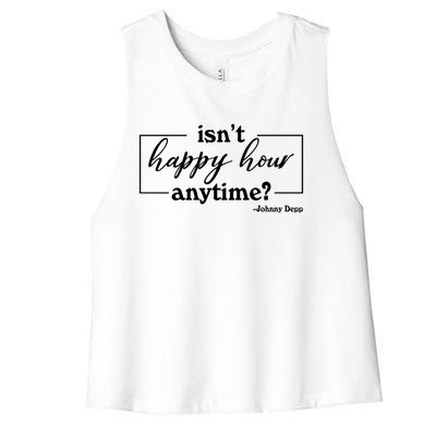 Isn't Happy Hour Anytim? Justice For Johnny Dep Women's Racerback Cropped Tank