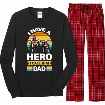 I Have Hero I Call Him Dad Son Daughter Father Biker Gift Long Sleeve Pajama Set