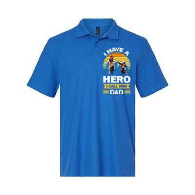 I Have Hero I Call Him Dad Son Daughter Father Biker Gift Softstyle Adult Sport Polo