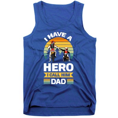 I Have Hero I Call Him Dad Son Daughter Father Biker Gift Tank Top