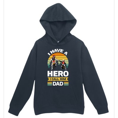 I Have Hero I Call Him Dad Son Daughter Father Biker Gift Urban Pullover Hoodie