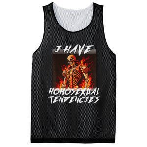 I Have Homosexual Tendencies Funny Cringe Hard Skeleton Meme Mesh Reversible Basketball Jersey Tank