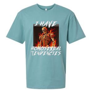 I Have Homosexual Tendencies Funny Cringe Hard Skeleton Meme Sueded Cloud Jersey T-Shirt