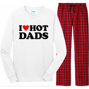 I Heart Hot Dads Love Hot Dads Long Sleeve Pajama Set