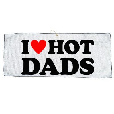 I Heart Hot Dads Love Hot Dads Large Microfiber Waffle Golf Towel