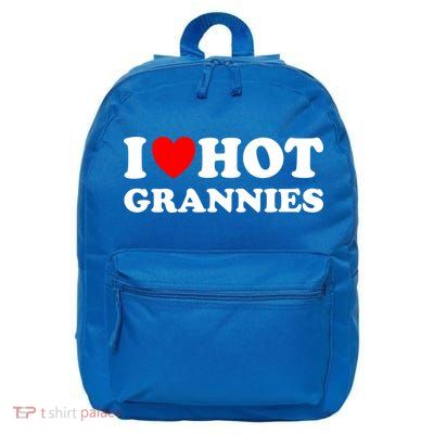 I Heart Hot Grannies I Love Hot Grannies Funny Gift 16 in Basic Backpack
