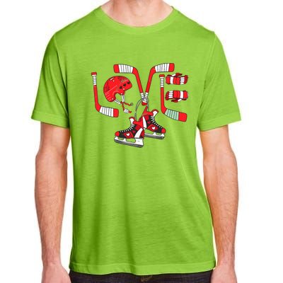 Ice Hockey Heart Valentines Day Love Gifts Goalie Adult ChromaSoft Performance T-Shirt