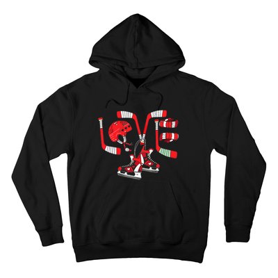 Ice Hockey Heart Valentines Day Love Gifts Goalie Hoodie