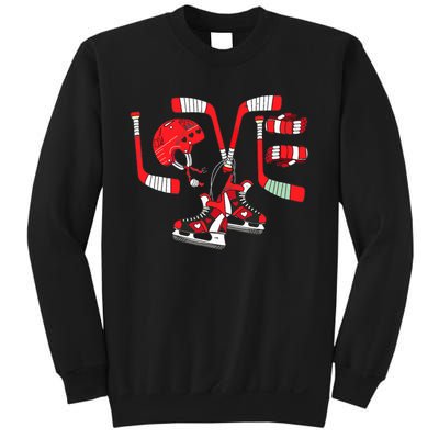 Ice Hockey Heart Valentines Day Love Gifts Goalie Sweatshirt