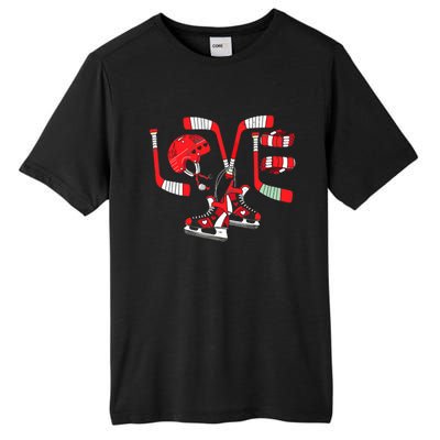 Ice Hockey Heart Valentines Day Love Gifts Goalie Tall Fusion ChromaSoft Performance T-Shirt