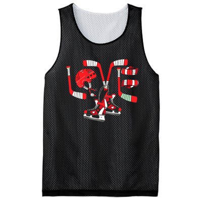 Ice Hockey Heart Valentines Day Love Gifts Goalie Mesh Reversible Basketball Jersey Tank