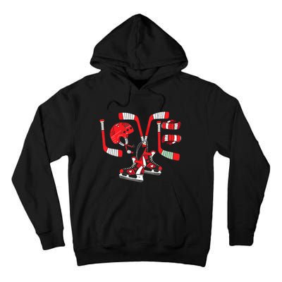 Ice Hockey Heart Valentines Day Love Gifts Goalie Tall Hoodie