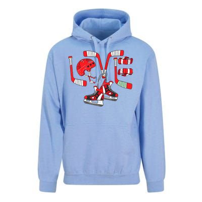 Ice Hockey Heart Valentines Day Love Gifts Goalie Unisex Surf Hoodie