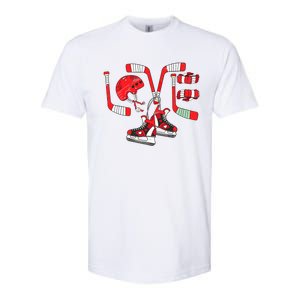 Ice Hockey Heart Valentines Day Love Gifts Goalie Softstyle CVC T-Shirt