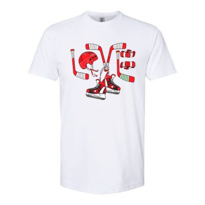 Ice Hockey Heart Valentines Day Love Gifts Goalie Softstyle CVC T-Shirt