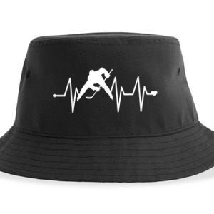 Ice Hockey Heartbeat Sustainable Bucket Hat