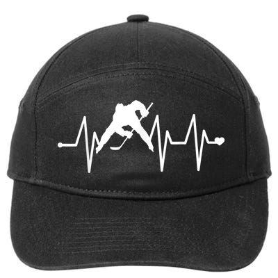 Ice Hockey Heartbeat 7-Panel Snapback Hat