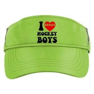 I Heart Hockey I Love Hockey Family Matching Retro Gift Adult Drive Performance Visor