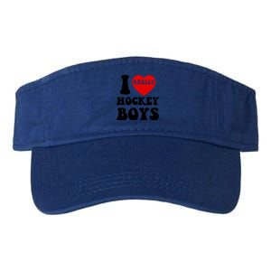 I Heart Hockey I Love Hockey Family Matching Retro Gift Valucap Bio-Washed Visor