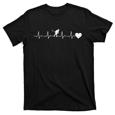 Ice Hockey Heartbeat Heart Ice Hockey Player T-Shirt