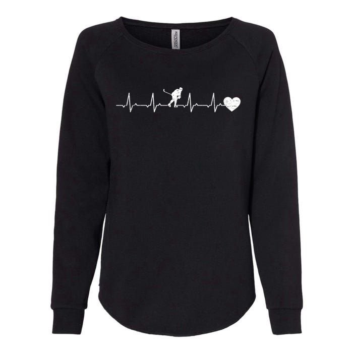 Ice Hockey Heartbeat Heart Ice Hockey Player Womens California Wash Sweatshirt